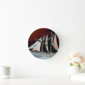 Schiffe unter Segel Runde Wanduhr (Zuhause)