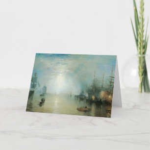 Schiffer beim Entladen von Kohle im Mondlicht von  Karte