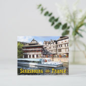 Schifffahrt auf der Ill in Straßburg, Frankreich Postkarte (Stehend Vorderseite)