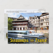 Schifffahrt auf der Ill in Straßburg, Frankreich Postkarte (Vorne/Hinten)