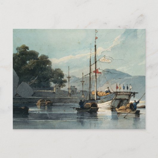 Schifffahrt auf einem chinesischen Fluss Postkarte (Vorderseite)