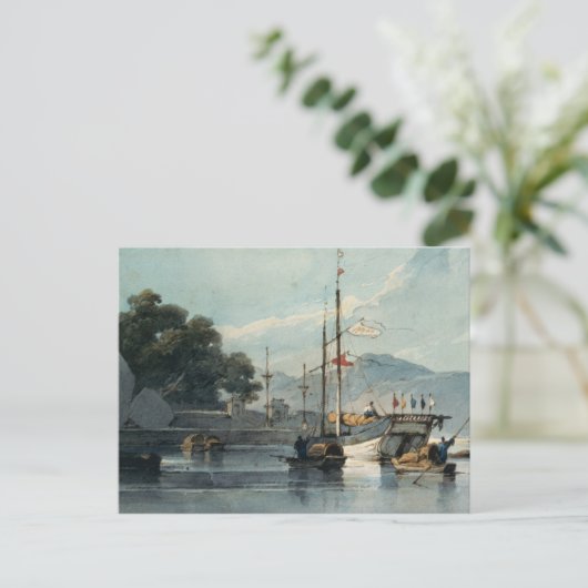 Schifffahrt auf einem chinesischen Fluss Postkarte (Stehend Vorderseite)