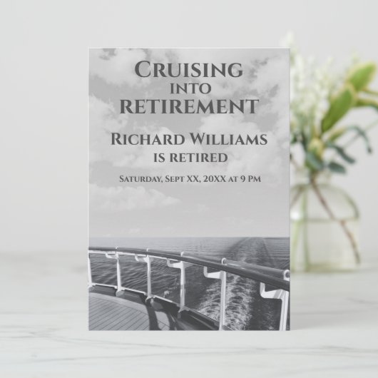 Schifffahrt im Ruhestand Einladung (Stehend Vorderseite)