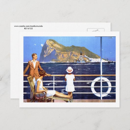 Schifffahrt Meer Vintag nach Gibraltar Postkarte (Vorne/Hinten)