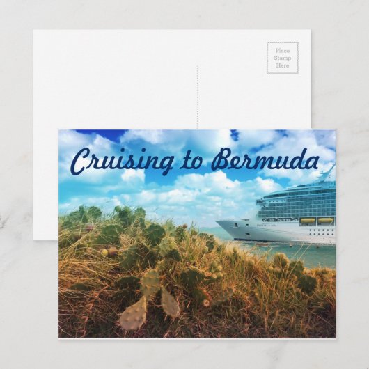Schifffahrt nach Bermuda Postkarte (Vorne/Hinten)