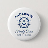 Schifffahrt Nautic Navy Blue Anchor Helm Family Cr Button (Vorderseite)