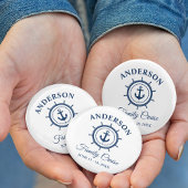 Schifffahrt Nautic Navy Blue Anchor Helm Family Cr Button