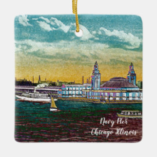 Schifffahrt Vom Chicago See 1920er Jahre Wasserfar Keramikornament