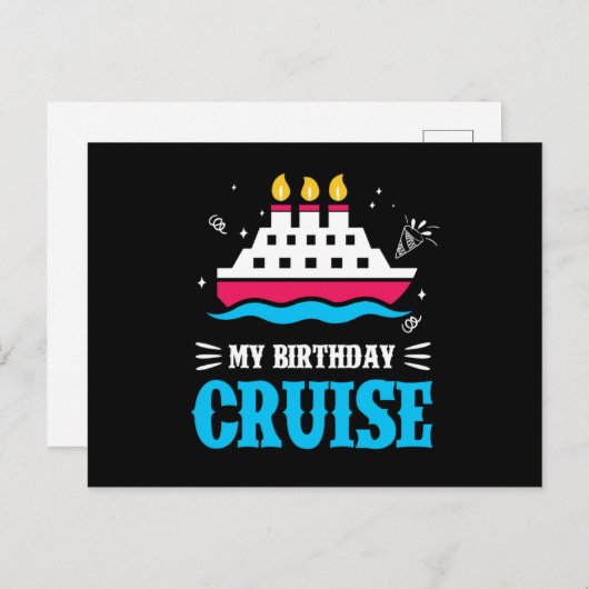 Schifffahrt zum Geburtstag Schifffahrt Postkarte (Vorne/Hinten)