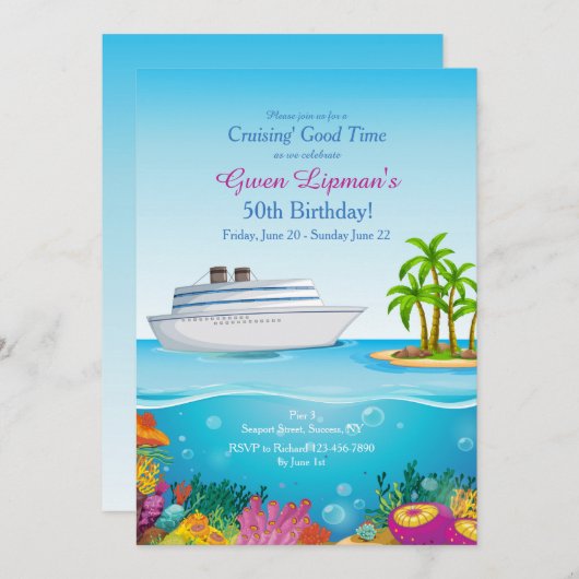 Schifffahrt zum Paradies Einladung (Vorne/Hinten)