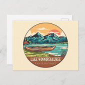 Schifffahrtsmarke Lake Winnipesaukee Postkarte (Vorne/Hinten)