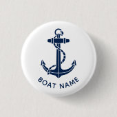 Schiffname Anker Kreuzfahrt individuell Button (Vorderseite)