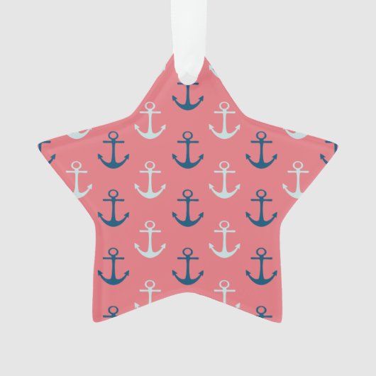 Schiffs-Anker auf Rose Ornament (Vorderseite)