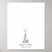 Schiffs-Fingerabdruck-Gästebuch Poster (Vorne)