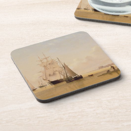 Schiffs-Malerei (Öl auf Leinwand) 2 Untersetzer (Linke Seite)