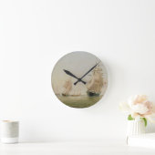 Schiffs-Malerei (Öl auf Leinwand) Runde Wanduhr (Zuhause)