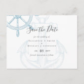 Schiffs-Steuerrad Hochzeit Postkarte (Vorderseite)