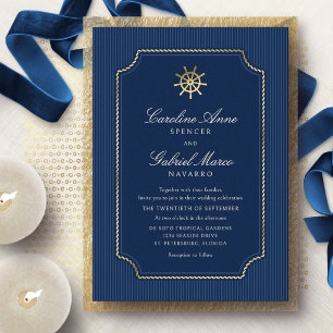 Schiffs-Steuerrad Nautische Hochzeit Folieneinladung