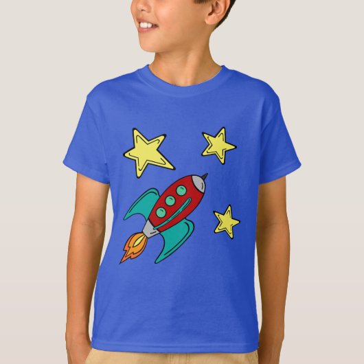 Schiffs-T - Shirt der retro Rakete (Vorderseite)