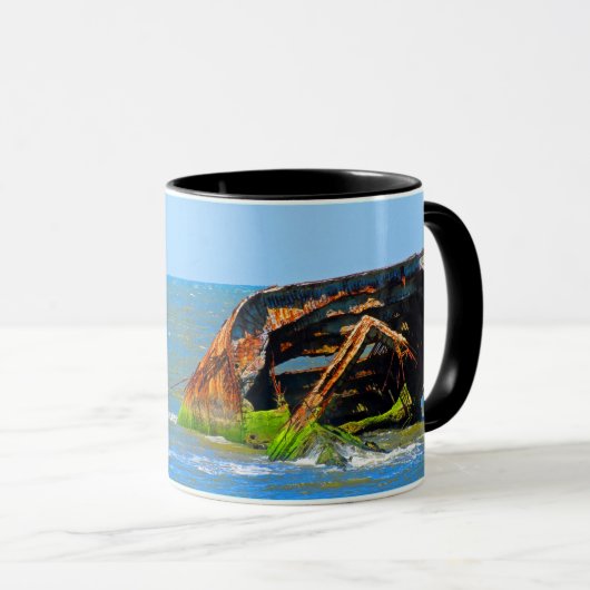 Schiffsabsturz Abstrakte Blaue Tasse (VorderseiteRechts)