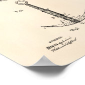 Schiffsanker 1902 Patent Art Old Peper Poster (Ecke)