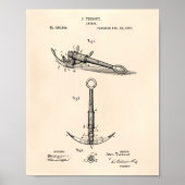 Schiffsanker 1902 Patent Art Old Peper Poster (Vorne)