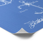 Schiffsanker 1902 Patentart Blueprint Poster (Ecke)