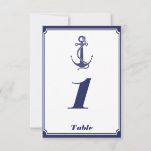Schiffsanker auf Navy-Hochzeitseinlage Einladung