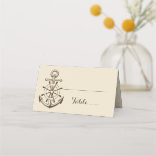 Schiffsanker Braun-Tan-Schiff-Hochzeit Platzkarte