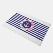 Schiffsanker-Design mit Streifen Fußmatte (Schrägansicht)