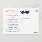 Schiffsanker Hochzeitsprobe Dinner Postkarte (Rückseite)