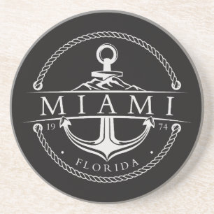 Schiffsanker Miami Florida 1974 Getränkeuntersetzer