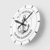 Schiffsanker Powerboot Custom Runde Wanduhr (Winkel)