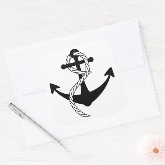 Schiffsanker Quadratischer Aufkleber (Umschlag)