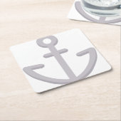 Schiffsanker Rechteckiger Pappuntersetzer (angewinkelt)