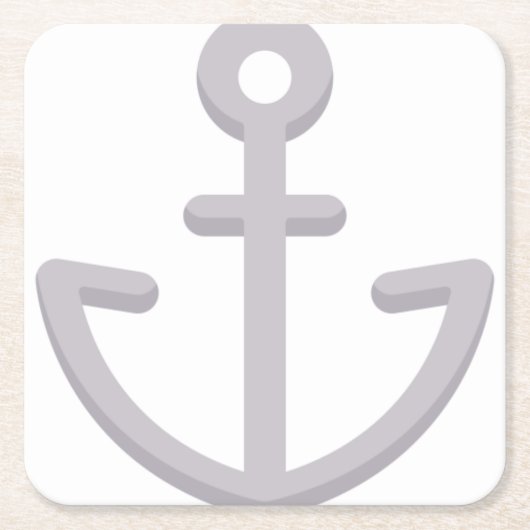 Schiffsanker Rechteckiger Pappuntersetzer (Vorderseite)