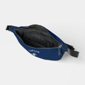 Schiffsanker und Name Kapitän Benutzerdefiniert Bauchtasche (Offen)