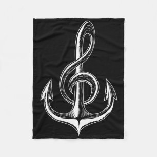 Schiffsanker Violinschlüssel Nautical Musiker Fleecedecke