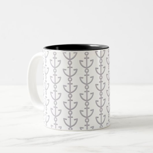 Schiffsanker Zweifarbige Tasse (Vorderseite Links)