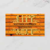 Schiffsbauer mit Holzgoldwerkzeugen Foto QR-Code Visitenkarte (Vorderseite)