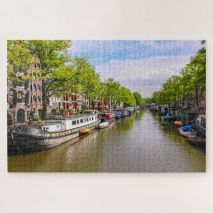 Schiffsbesinnung auf Wasser, Amsterdam, Niederland Puzzle