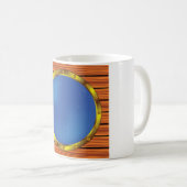 Schiffsbullauge-Fenster mit blauem Wasser Kaffeetasse (VorderseiteRechts)