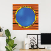 Schiffsbullauge mit blauem Wasser Poster (Heimbüro)
