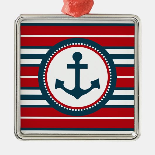 Schiffsdesign Silbernes Ornament (Vorne)
