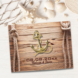 Schiffsdockholz-Strandanker Save the Date Ankündigungspostkarte