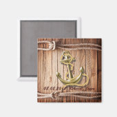 Schiffsdockholz-Strandanker Save the Date Magnet (Vorderseite/Rückseite)