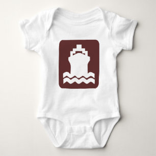 Schiffsform - Dunkelbraun Baby Strampler