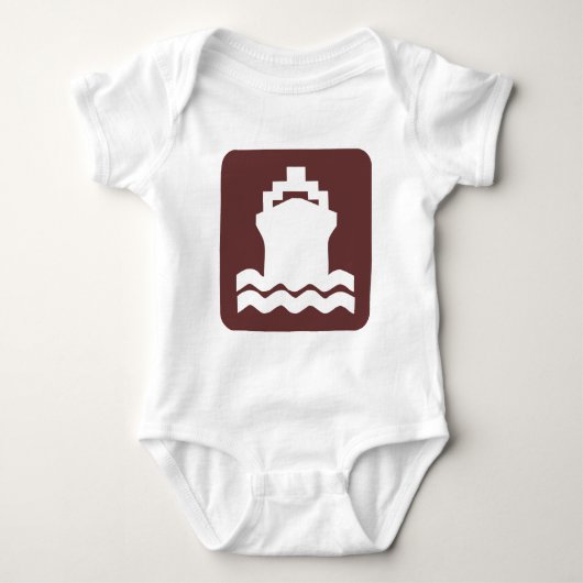 Schiffsform - Dunkelbraun Baby Strampler (Vorderseite)