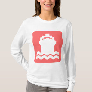 Schiffsform - Tropisches Rosa T-Shirt