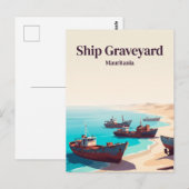 Schiffsfriedhof Mauretanien Postkarte (Vorne/Hinten)